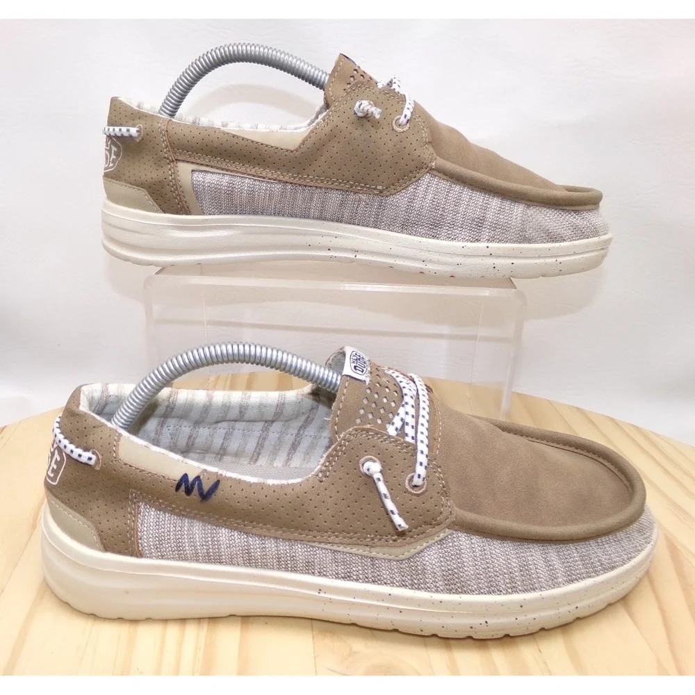 Hey Dude Welsh Grip Mix Slip On‎ Shoes Mens Brown Size 8 Boat Shoes Casual